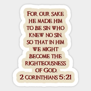 2 Corinthians 5:21 Scripture Tee Sticker